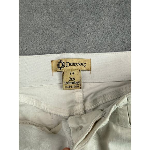 Democracy Jeans Womens 14 White Ab Solution Skinny Stretch Zip Fly - Picture 3 of 8